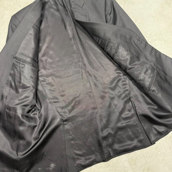 Jack Victor Blazer Wool Sport Coat Metal Buttons Gabardine Black 42L - Picture 7 of 9